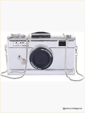 Camera Shaped Crossbody Shoulder Handbag Purse Clutch PU Leather